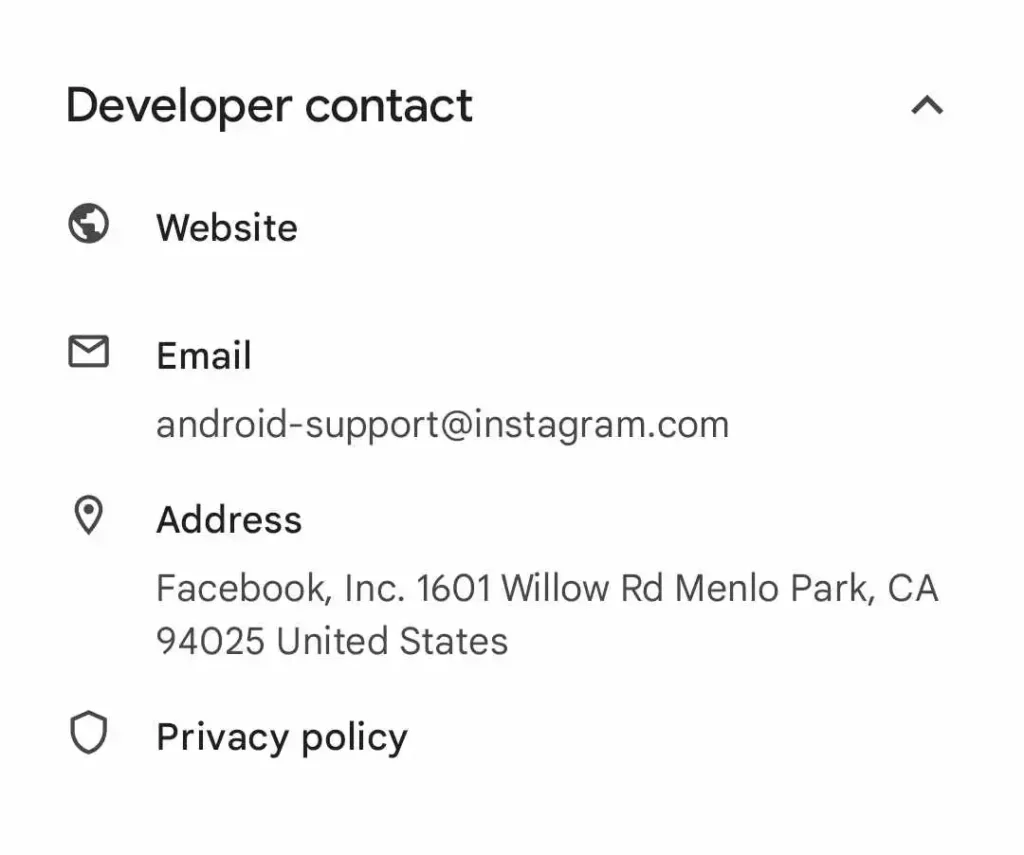 developer contact from the google play store to report the issue