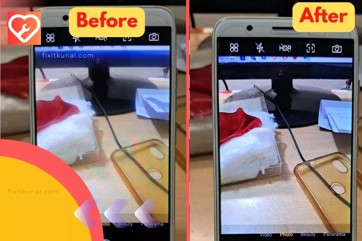before and after of fixing blurry camera fixes